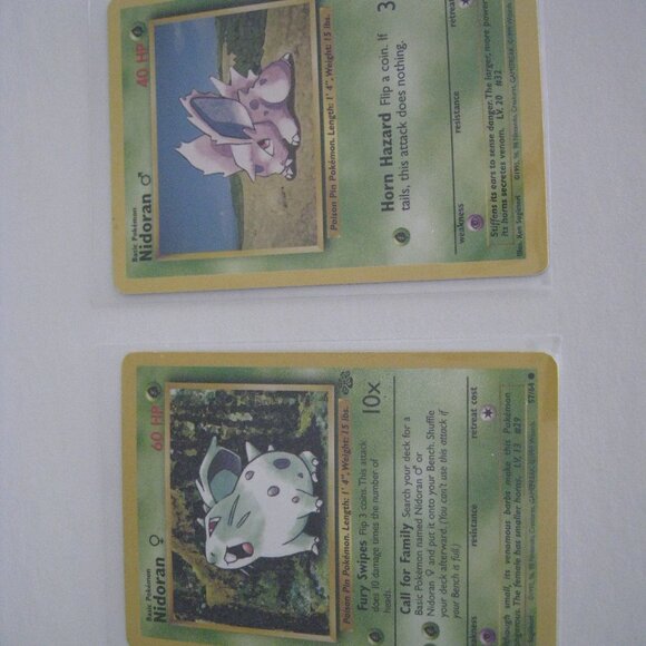 Nidoran 55/102 & Nidoran 57/64 Pokemon Cards Vintage - Picture 10 of 16